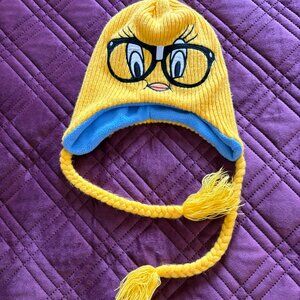 Tweety Bird with Glasses Knit Hat